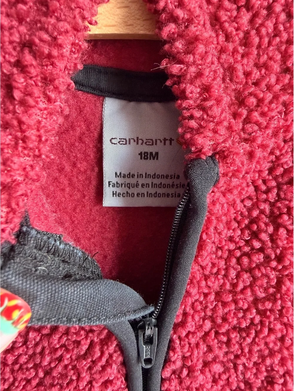 Carhartt Baby Red Sherpa Fleece Hooded Bunting Coverall Suit 12-18M